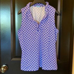 Periwinkle design sleeveless  with ruffled neck